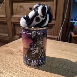 Vintage Vanishing Species Canned Critters 6 Inch Zebra Plush